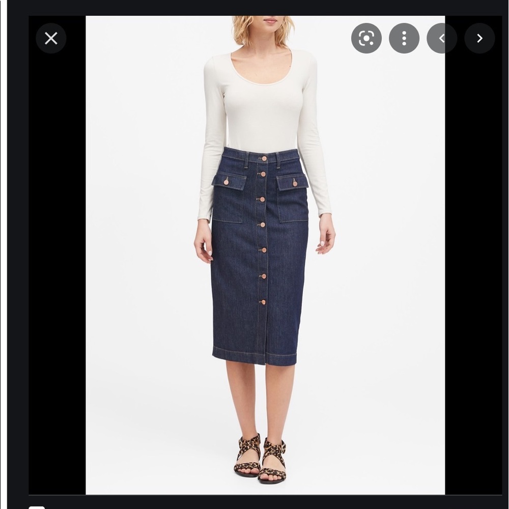 Banana Republic Denim Utility MIDI Skirt in Indigo size 8